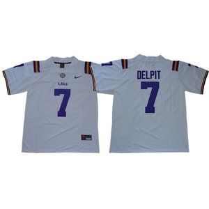 LSU Tigers Grant Delpit White Jersey